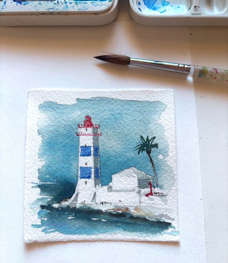 Lighthouse — watercolor painting